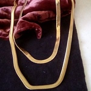 gold, Herringbone Flat Snake Chain